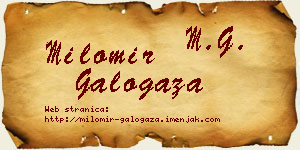 Milomir Galogaža vizit kartica